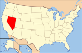 Map of the United States with Nevada highlighted