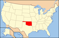 Map of the USA highlighting Oklahoma
