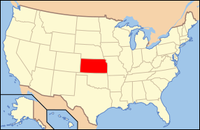 Map of the USA highlighting Kansas