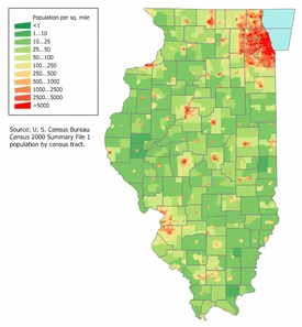 Illinois Population Density Map
