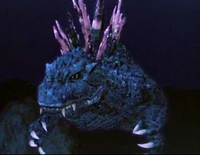 Godzilla in a CGI shot, the only scene where we actually see him swimming underwater