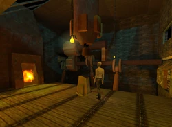 The "Valve Guy" in a demonstration level created by Valve showcasing the GoldSrc engine. It was intended to be the introductory logo of the company in Half-Life but it was replaced with a simple video in the final version.