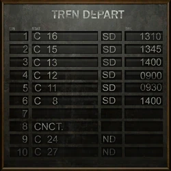 Train schedule in the City 17 Trainstation.