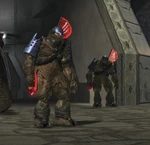 Two Brute Captains in Halo 2.