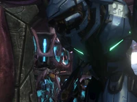Leonid hiding in the cargo hold of a Covenant ship.