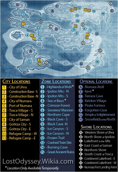 Lost Odyssey Locations