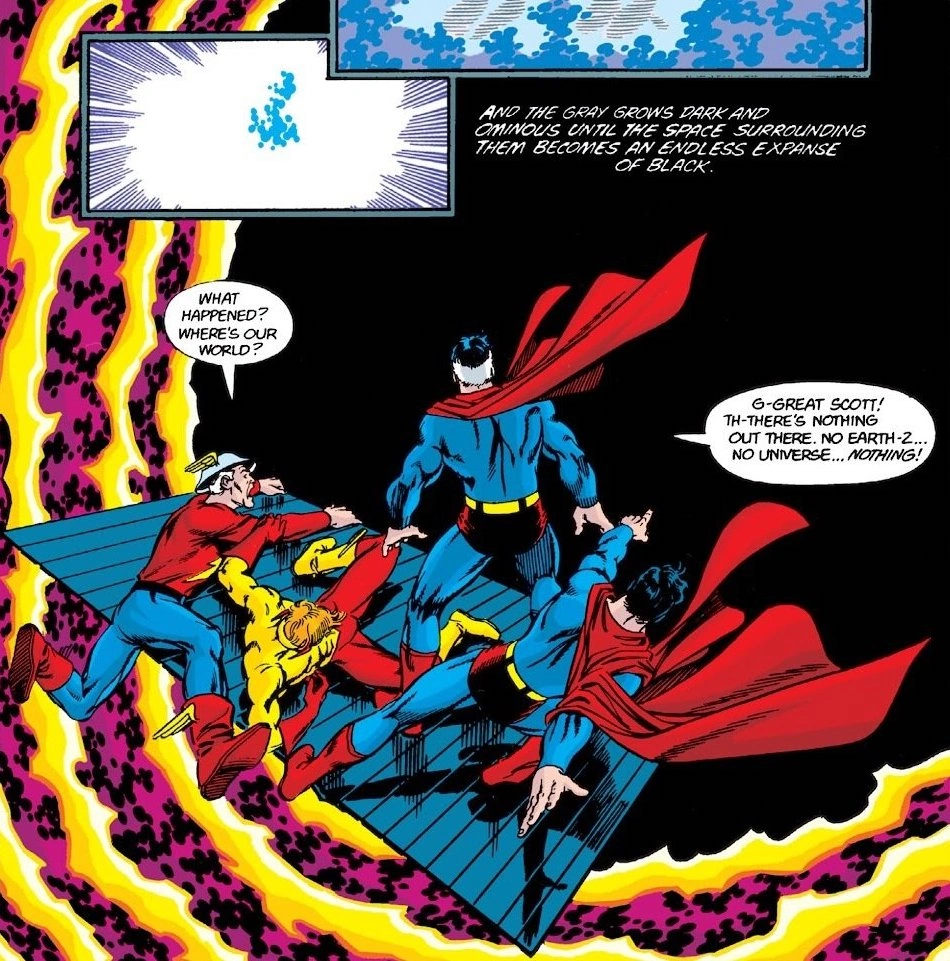 Flashes and Supermen discover -- Earth-Two is Gone!