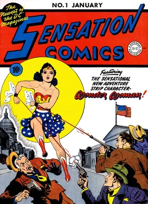 Sensation Comics #1 - First appearance of Mr. Terrific, but not the 1st app. of Wonder Woman
