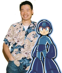 Keiji Inafune and an image of Mega Man