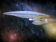 Das Gemälde der Enterprise im Bereitschaftsraum von Jean-Luc Picard.