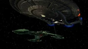 Kampf zwischen Klingonen und der Enterprise