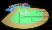 Das Schema eines Baseball-Spielfelds
