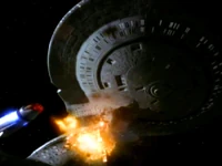 Die USS Odyssey kurz vor ihrer Zerstörung