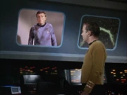 Kelowitz talks to Kirk on science station monitor