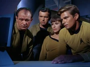 The phaser room crew: Fields, Brenner, Martine and Tomlinson.