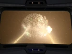 A Borg sphere destroyed by the photonic cannon in one of The Doctor's daydreams