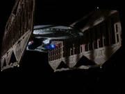 The Enterprise-D at the Remmler Array.