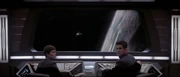 The Conn and Ops stations in front of the viewscreen