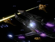 The first shots of the war being fired on Deep Space 9