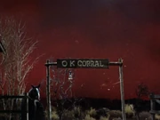 A recreation of the OK Corral, site of the gunfight