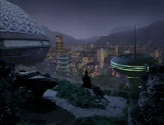 A city during the Advanced spaceflight era