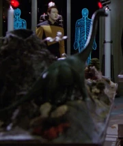 Dinosaur models in Dr. Soong's laboratory