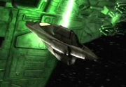 Augment transport shuttle in Klingon tractor beam