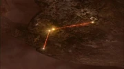Phase cannons blasting off the nucleonic particles.