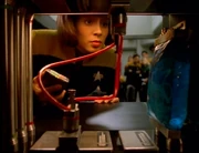 A gel pack in the panel behind a replicator