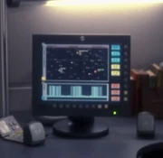 A 22nd century desktop monitor, displaying pulsar frequencies