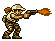 Fio using the female pistol