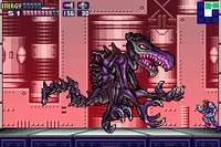 Samus battling Ridley-X