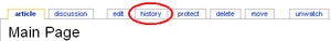 The history button.