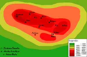 Mapa okolic Athos
