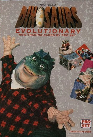 Advertisement for the Dinosaurs Trading Cards