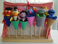 Some of the small sized stick puppets