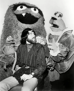 Jim Henson with some of the Muppet characters from Tales of Muppetland.