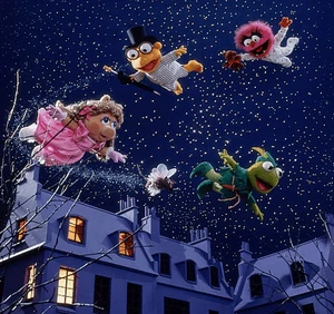 The gang flies over the street of Bloomsbury.