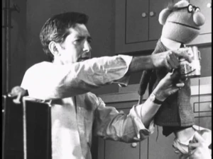 Don Sahlin prepping Mert for a La Choy commercial