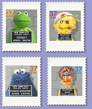 Conan's "Muppet Mug Shot Stamps"