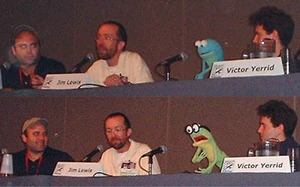 Goggles and Croaker at Comic-Con 2002.