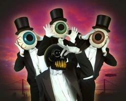 The Residents in their iconic "eyeball" masks