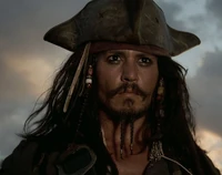 Johnny Depp as Jack Sparrow.