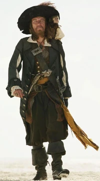 Hector Barbossa as during the parlay with Beckett.