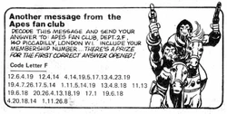 Fan Club message in Marvel's Planet of the Apes comic
