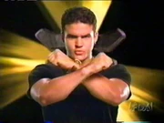Jason Lee Scott morphing into the Gold Ranger.
