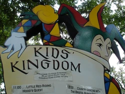 Sign outside Kids Kingdom in 2005