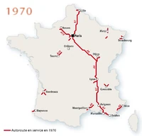 Le réseau autoroutier en 1970