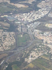 Vue aérienne de l'arrivée de l'A750 sur Montpellier. (c) G.E.