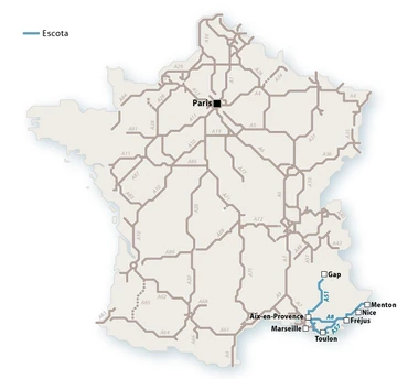 Le réseau Escota en 2010. © Thomas G.